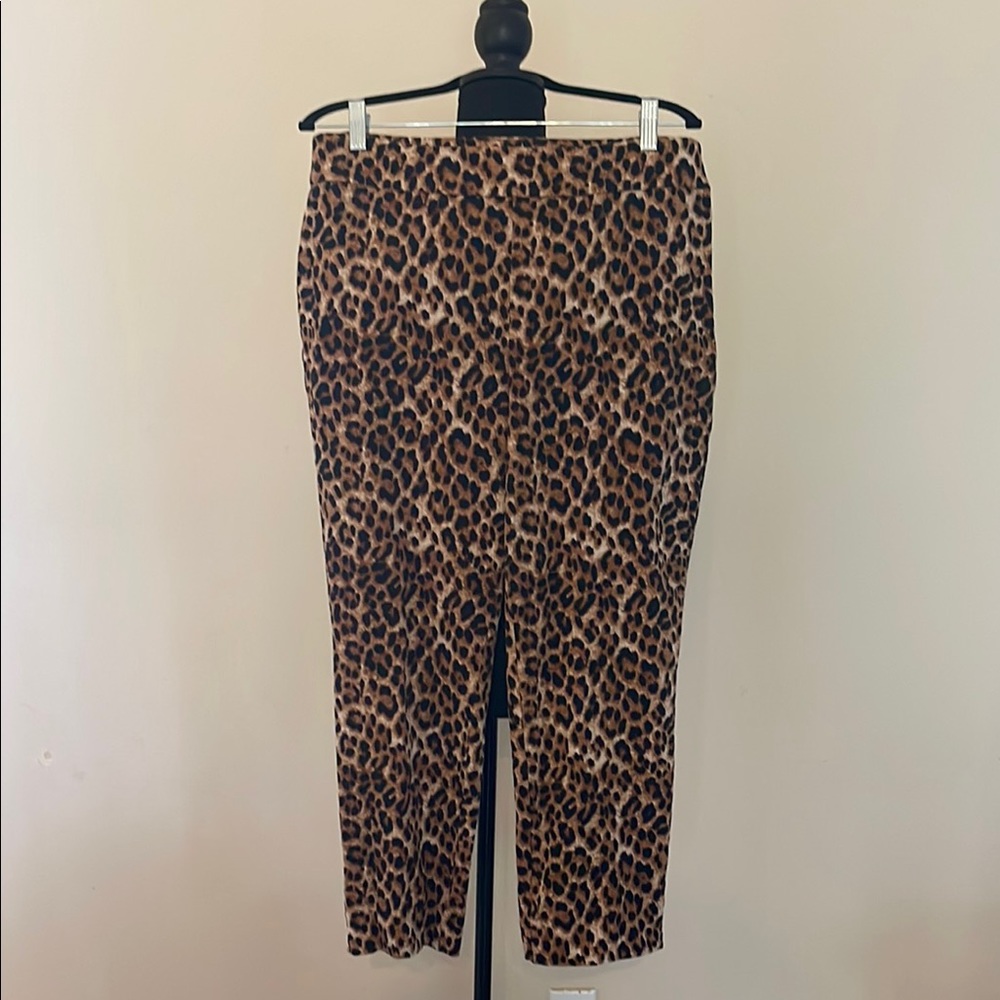 Talbots Chatham Ankle Pants sz 10 Leopard Print